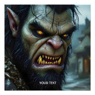 Fantasy Cute Big Strong Warrior Poster
