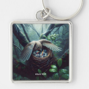 Fantasy Cute Bird Nest Rain Keychain