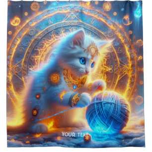 Fantasy Cute Blue Kitten Fireflakes
