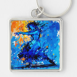 Fantasy Cute Blue Orange Dancer Keychain