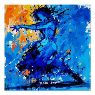 Fantasy Cute Blue Orange Dancer Poster