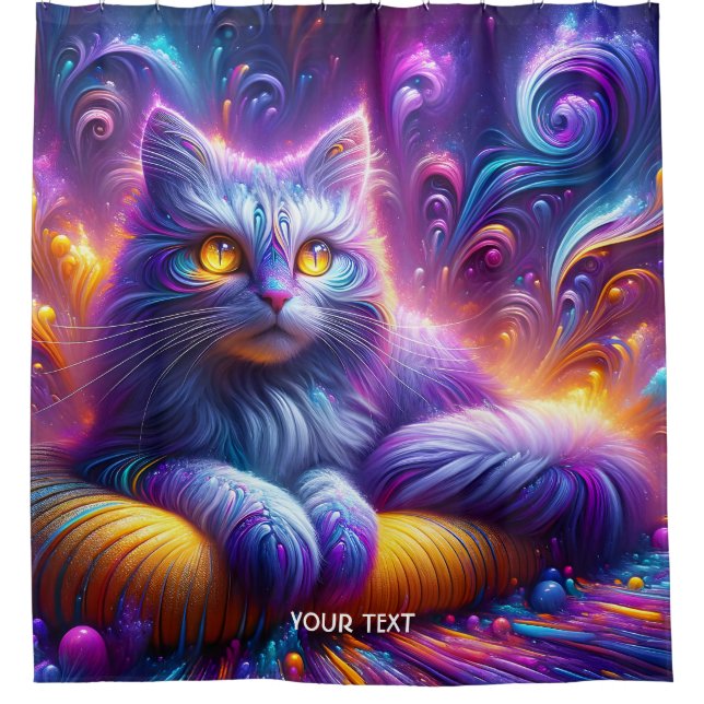 Fantasy Cute Blue Purple Cat (Front)