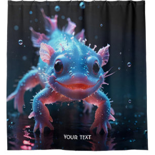 Fantasy Cute Blue Smiling Axolotl