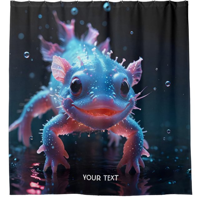 Fantasy Cute Blue Smiling Axolotl (Front)