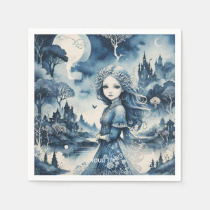 Fantasy Cute Blue Tones Landscape Napkin