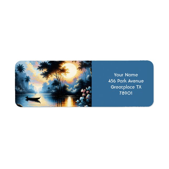 Fantasy Cute Boat Sunset Lake (Front)