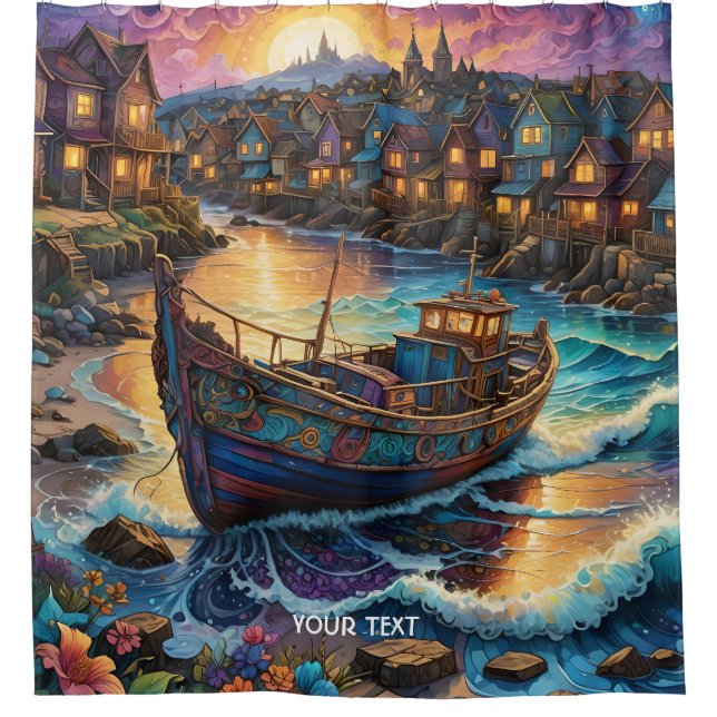 Fantasy Cute Boat Village Sunset (Front)