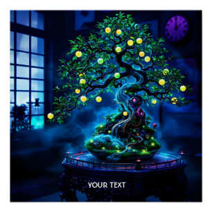 Fantasy Cute Bonsai Tree Lights Poster