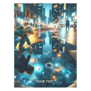Fantasy Cute Boy Street Universe Tablecloth