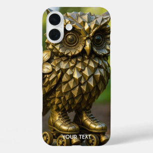 Fantasy Cute Brass Owl Skates iPhone 16 Plus Case