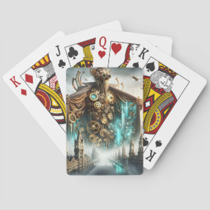 Fantasy Cute Bridge Steampunk Robot Playing Cards