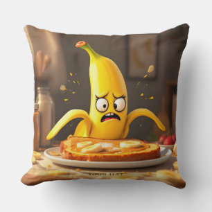 Fantasy Cute Butter Banana Toast Throw Pillow
