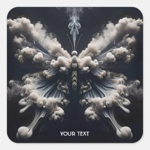 Fantasy Cute Butterfly Smoke Ascent Square Sticker