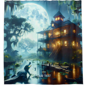 Fantasy Cute Cabin Lake Crocodile