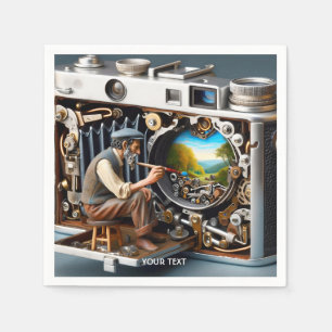 Fantasy Cute Camera Painting Landscape Napkin