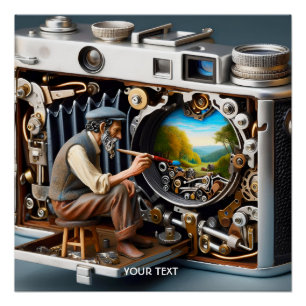Fantasy Cute Camera Painting Landscape Poster