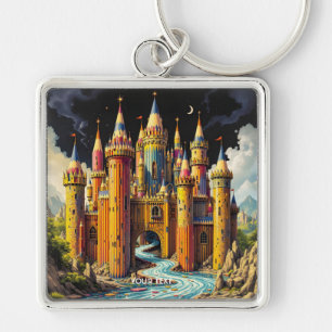 Fantasy Cute Castle From Pencils Keychain