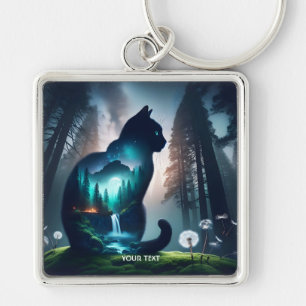 Fantasy Cute Cat Double Exposition Keychain
