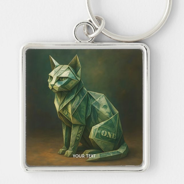 Fantasy Cute Cat Money Origami Keychain (Front)