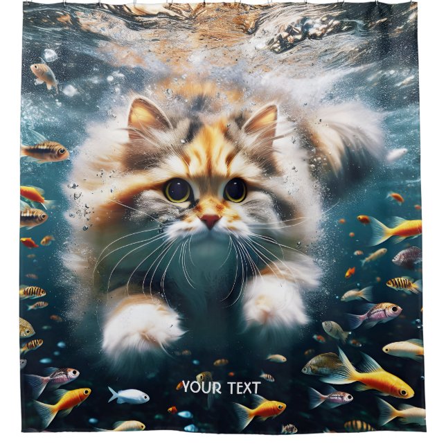 Fantasy Cute Cat Swimming Underwater (Front)