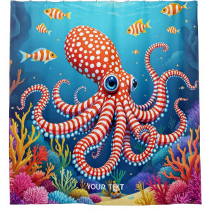 Fantasy Cute Chequered Octopus Sea