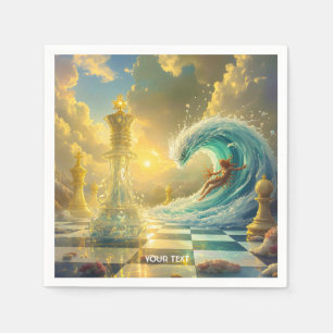 Fantasy Cute Chess Clouds Wave Napkin