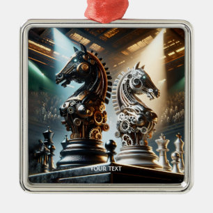 Fantasy Cute Chess Knights Pieces Metal Ornament