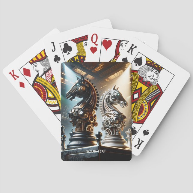 Fantasy Cute Chess Knights Pieces Playing Cards (Back)
