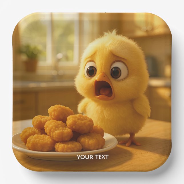 Fantasy Cute Chicken Nuggets Baby Paper Plate (Front)