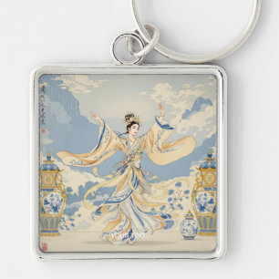 Fantasy Cute Chinese Dancer Print Keychain