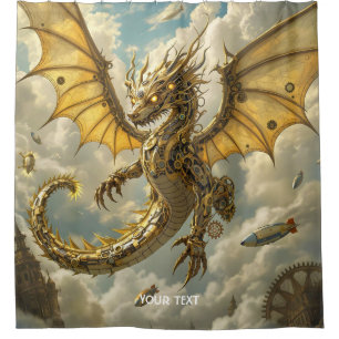 Fantasy Cute Clockwork Dragon Skies