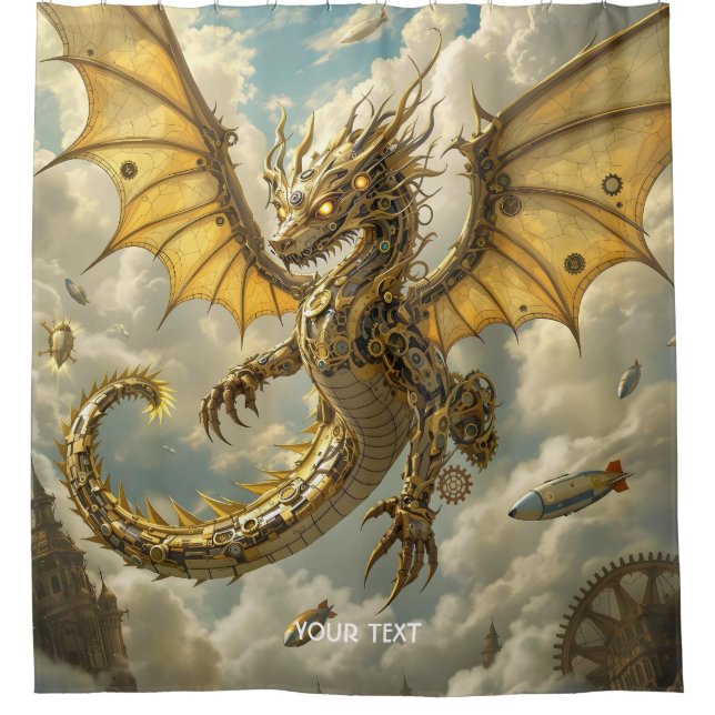Fantasy Cute Clockwork Dragon Skies (Front)