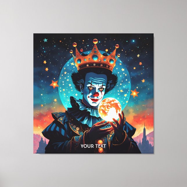 Fantasy Cute Clown Rules World Canvas Print (Front)