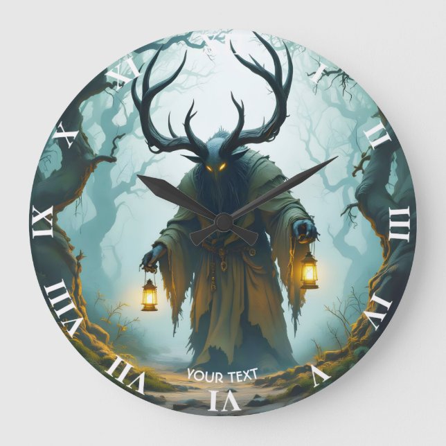 Fantasy Cute  Colossal Shadowy Behemoth Large Clock (Front)
