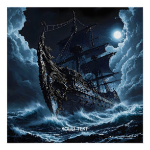 Fantasy Cute Corsair Ghost Ship Poster