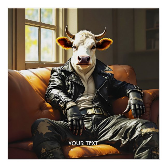Fantasy Cute Cow Leather Couch Poster (Front)