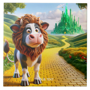 Fantasy Cute Cow Lion Road Tile