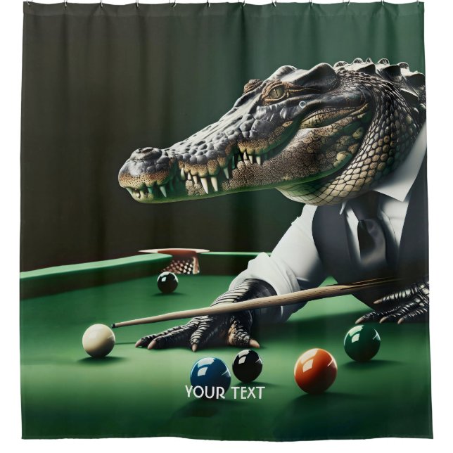 Fantasy Cute Crocodile Playing Billiard  (Front)