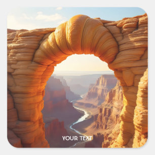 Fantasy Cute Croissant Arch Canyon Square Sticker