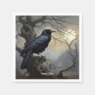 Fantasy Cute Crow Tree Darkness Napkin