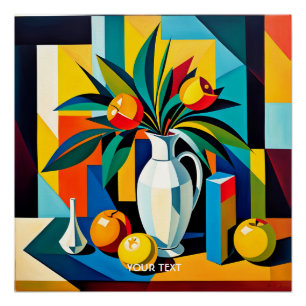 Fantasy Cute Cubist Still Life Poster