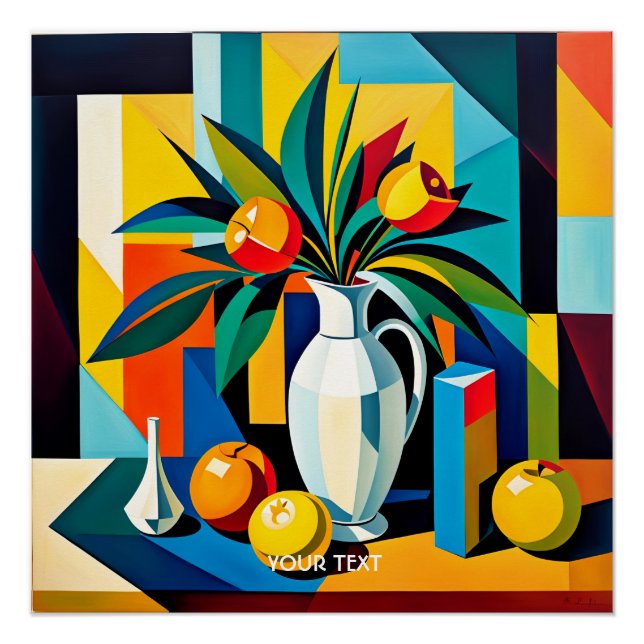 Fantasy Cute Cubist Still Life Poster (Front)