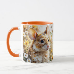 Fantasy Cute Curious Mouse Garden Mug