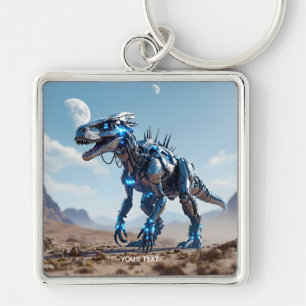 Fantasy Cute Cyborg Dinosaur Desert Keychain