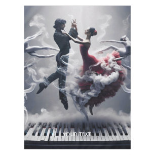 Fantasy Cute Dancer Ballerina Piano Tablecloth