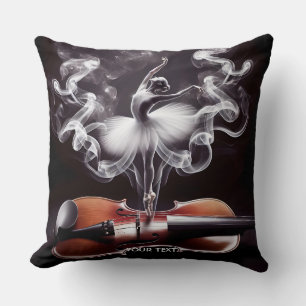 Fantasy Cute Dancing Ballerina  Violin Throw Pillow