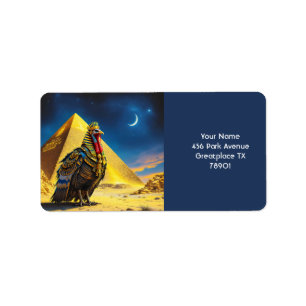 Fantasy Cute Desert Pharaoh Turkey Label