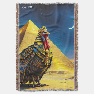 Fantasy Cute Desert Pharaoh Turkey Throw Blanket