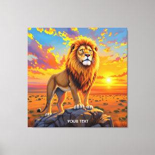 Fantasy Cute Desert Rock Lion Canvas Print