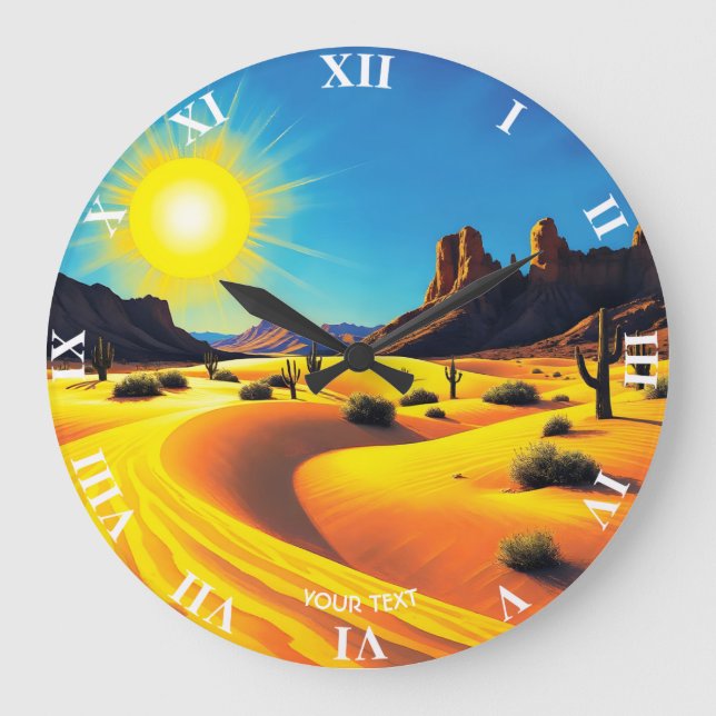 Fantasy Cute Desert Sands Rocks Large Clock (Front)